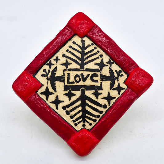 Lisa Smith ~ "Love" Tile,  2 5/8" x 2 5/8" x 3/8"