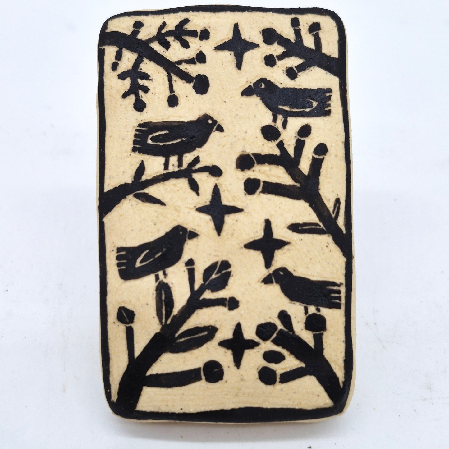 Lisa Smith ~ "Four Birds" Tile, medium 2 7/8" x 1 3/4" x 1/2"