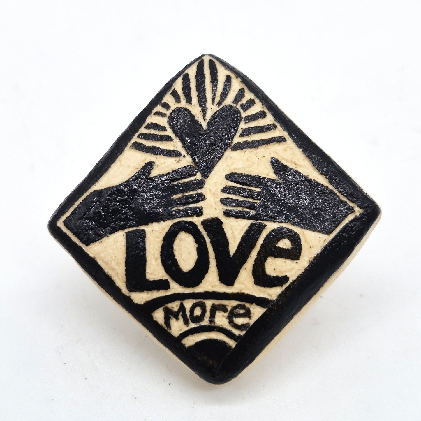Lisa Smith ~ "Love More" Tile, small 1 1/2" x 1 1/2" x 3/8"