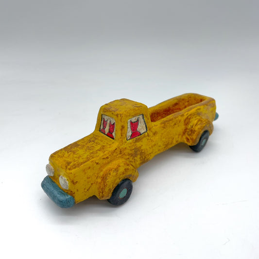 Lisa Smith ~ Yellow Truck with Foxes 2 1/2" x 7 1/2" x 2"