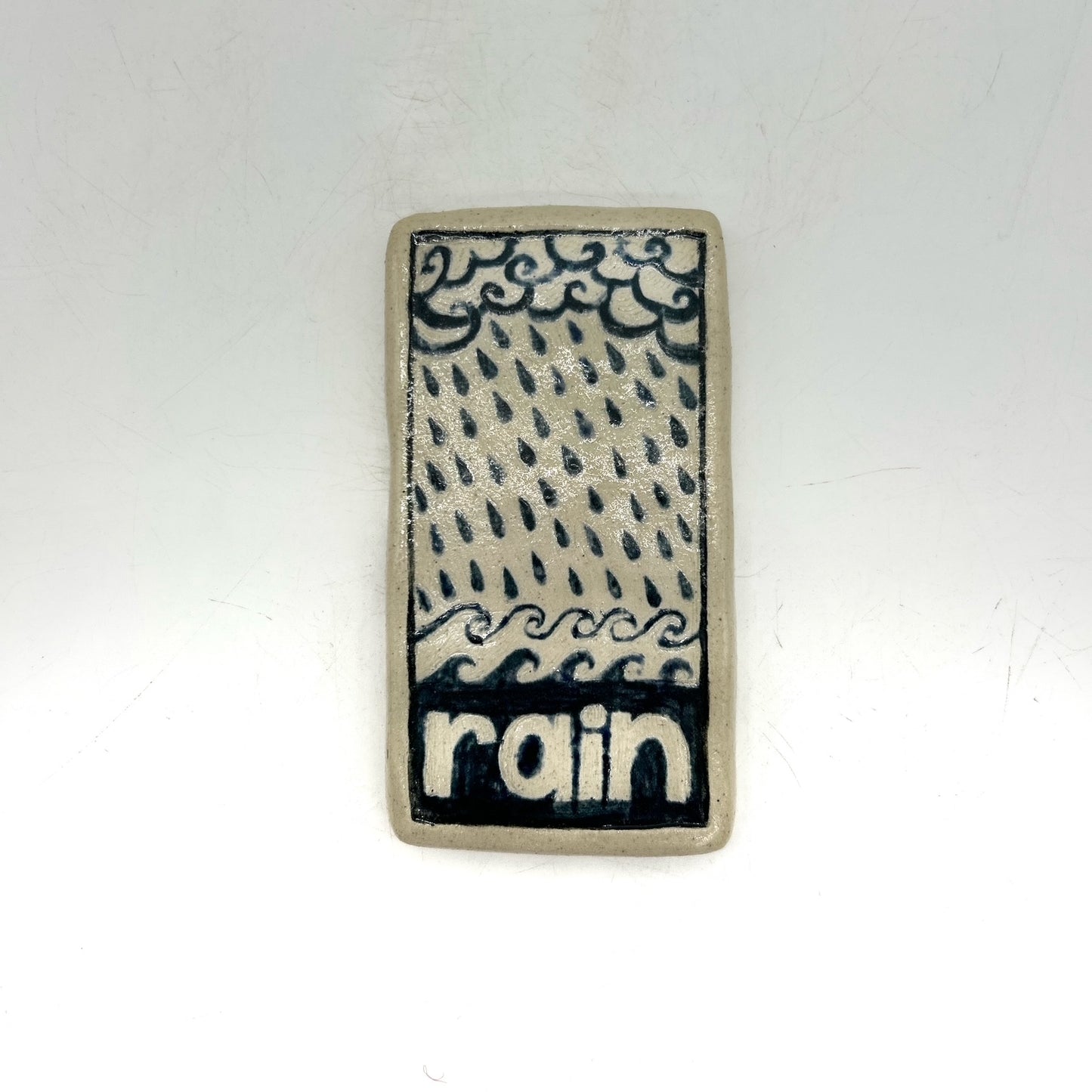 Lisa Smith ~ "Rain" Tile, large 5" x 2 1/2" x 1/2"