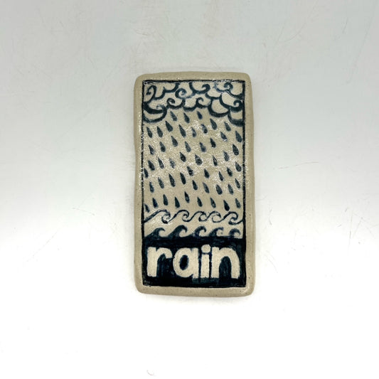 Lisa Smith ~ "Rain" Tile, large 5" x 2 1/2" x 1/2"