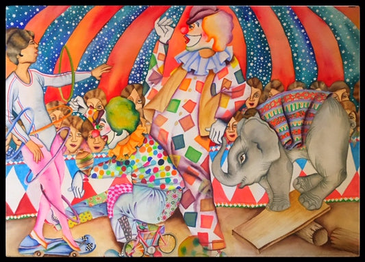 Leovigildo Martinez ~ "Juan con Bicicleta" 2020 Watercolor, 22.25" x 30.25"