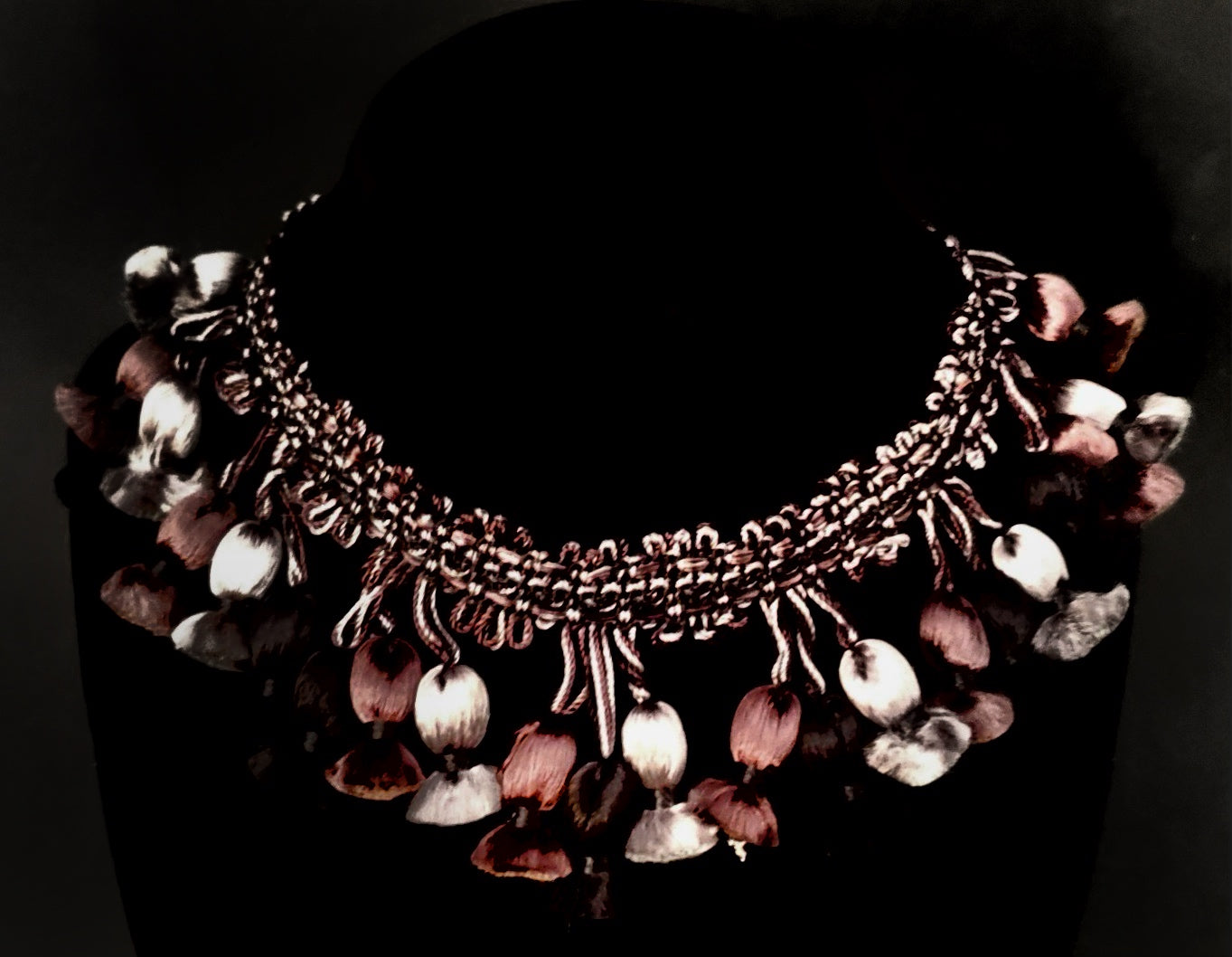 Mary Buck ~ Antique French Fringe Choker Necklace, 12"