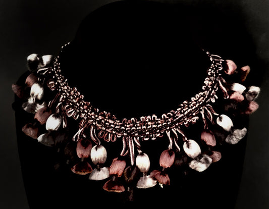 Mary Buck ~ Antique French Fringe Choker Necklace, 12"