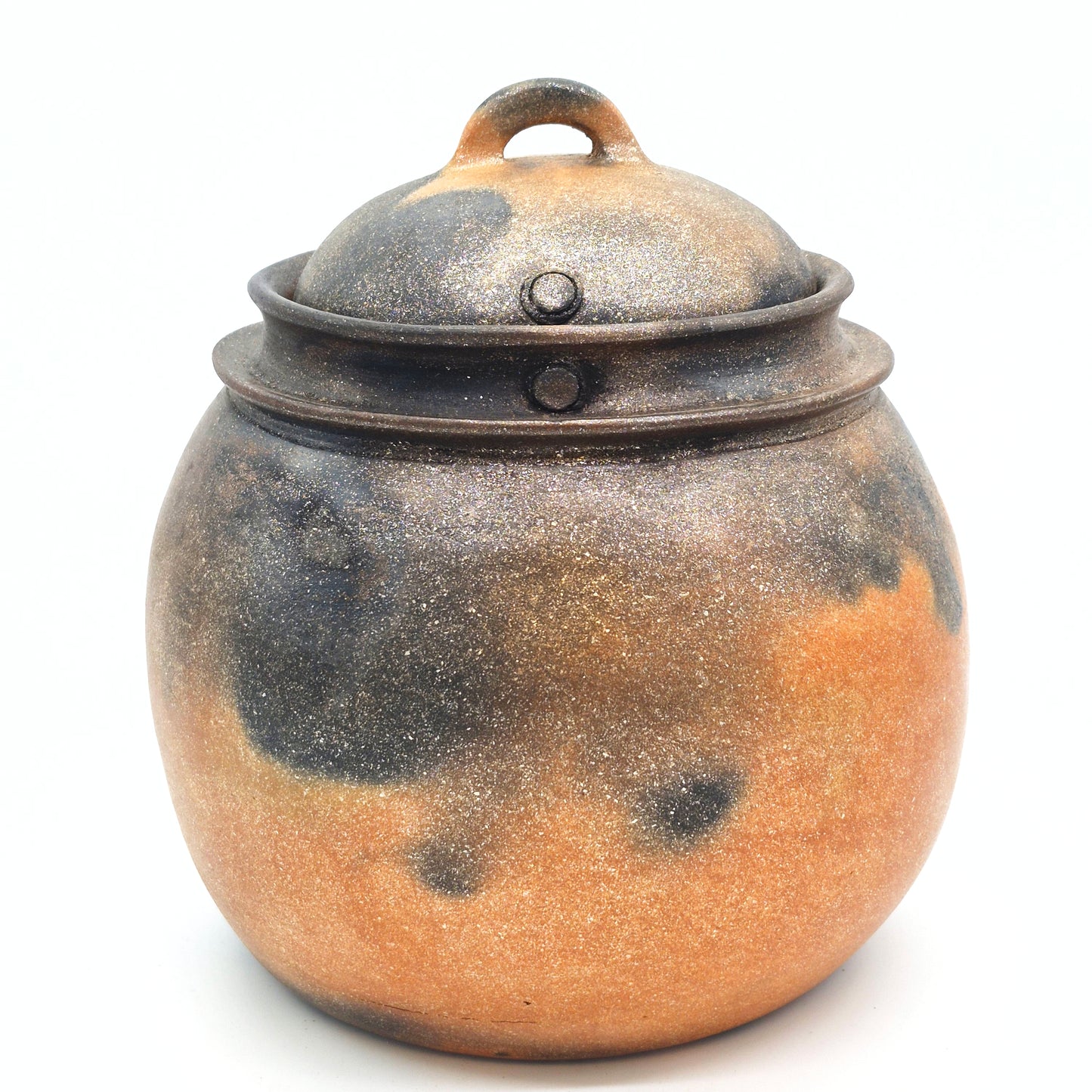 Mary North ~ 6 3/4 Quart Traditional Bean Pot with Lid and Incised Rim, 10" x 10" x 10"