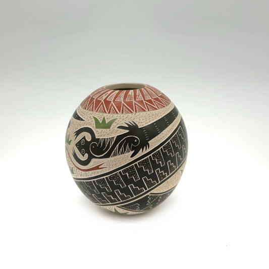 Mata Ortiz - Ceramic Pot, 4 1/2" x 4 1/2"x 4 1/2"