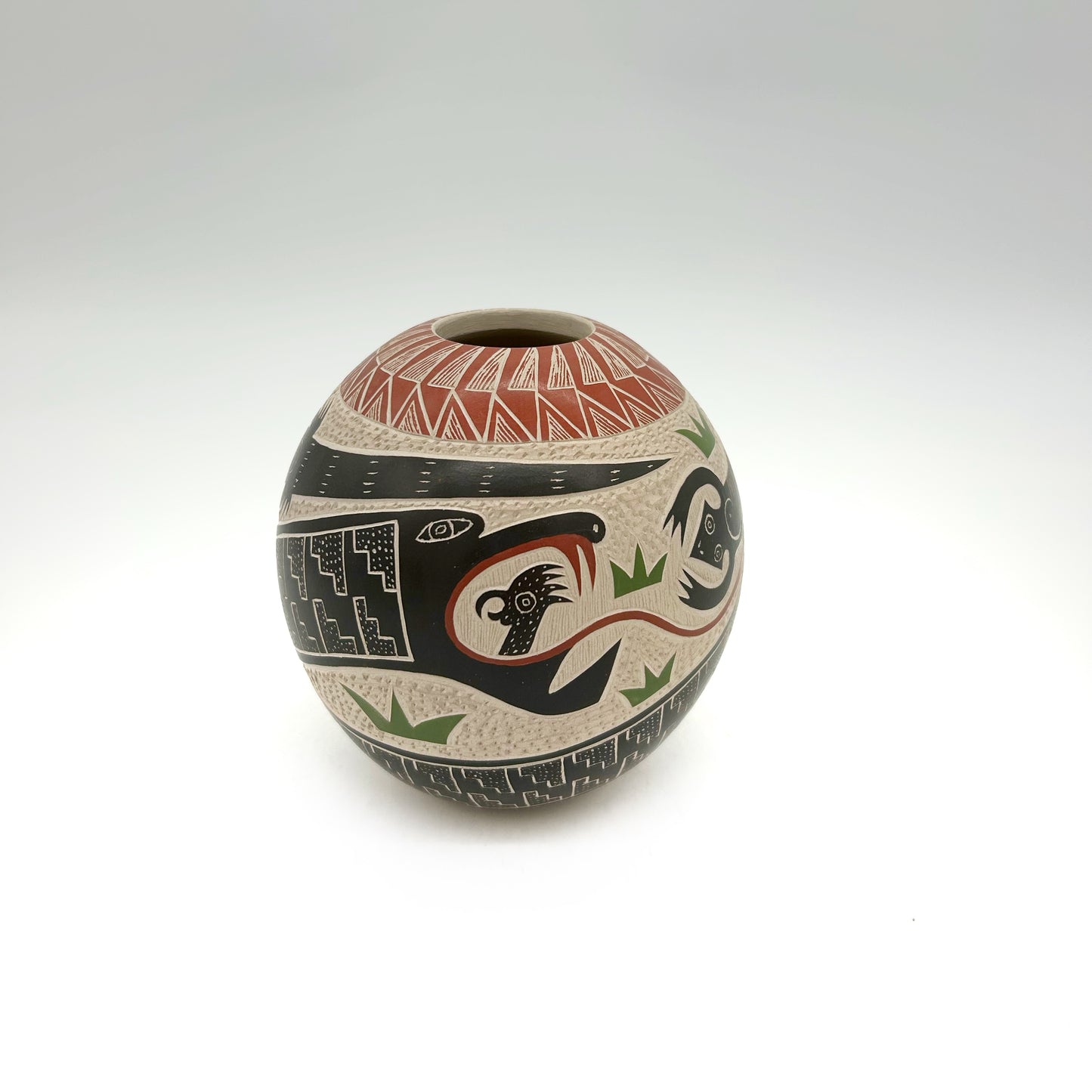 Mata Ortiz - Ceramic Pot, 4 1/2" x 4 1/2"x 4 1/2"