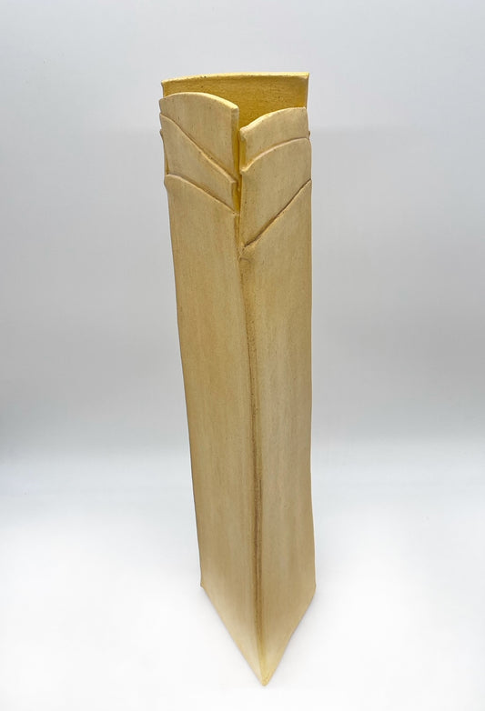 Penny Truitt ~ Tall "Banana Leaf" Triangle Vase, Extra Large, 20 1/2" x 5 1/4" x 5"