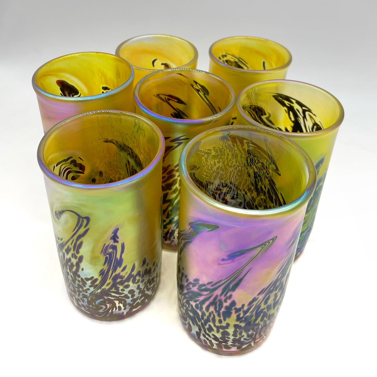 Tall Tumbler in Iridescent Wave, 5 1/2" x 3" x 3"