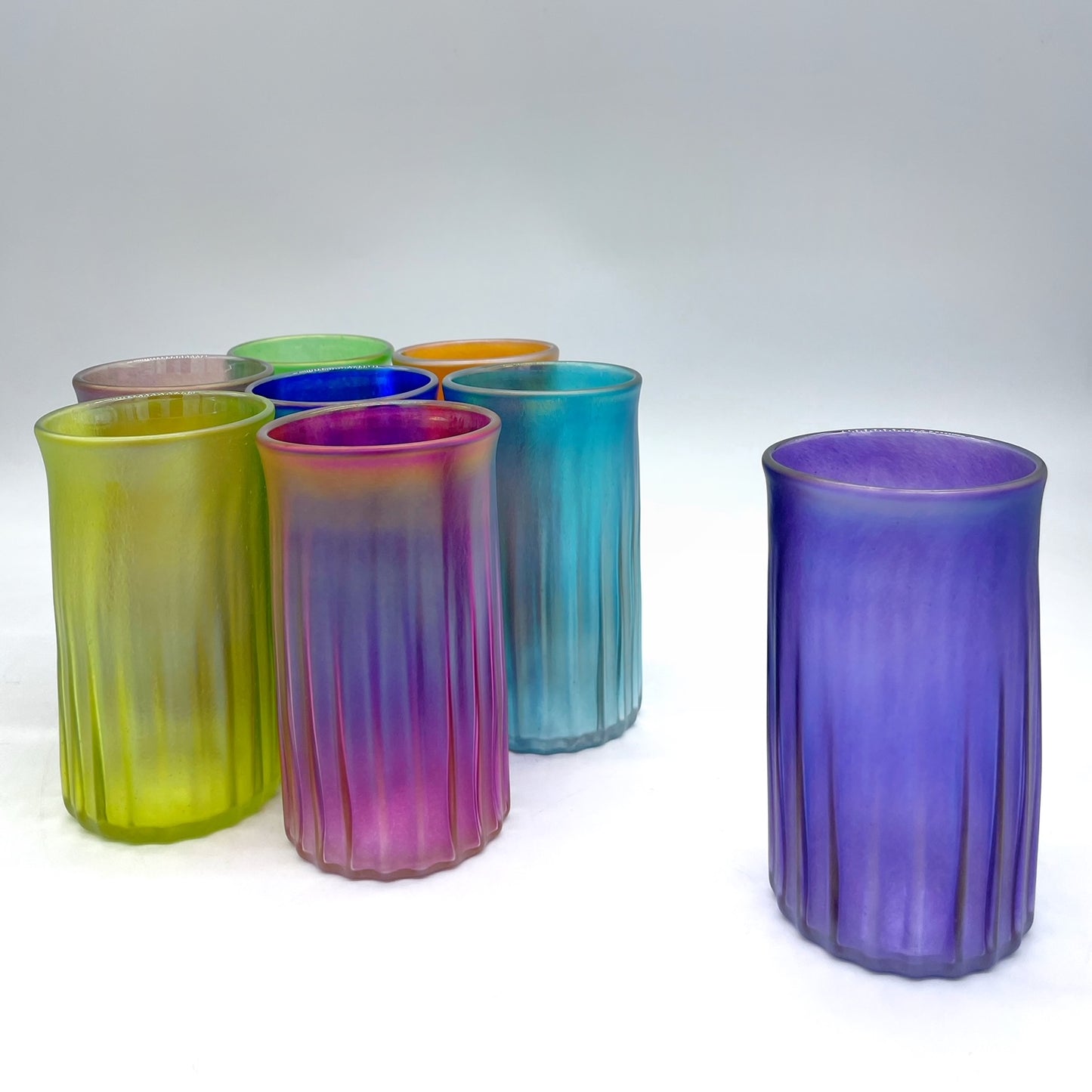 Tall Retro Rib Tumbler, fluted 5 1/2" x 3" x 3"