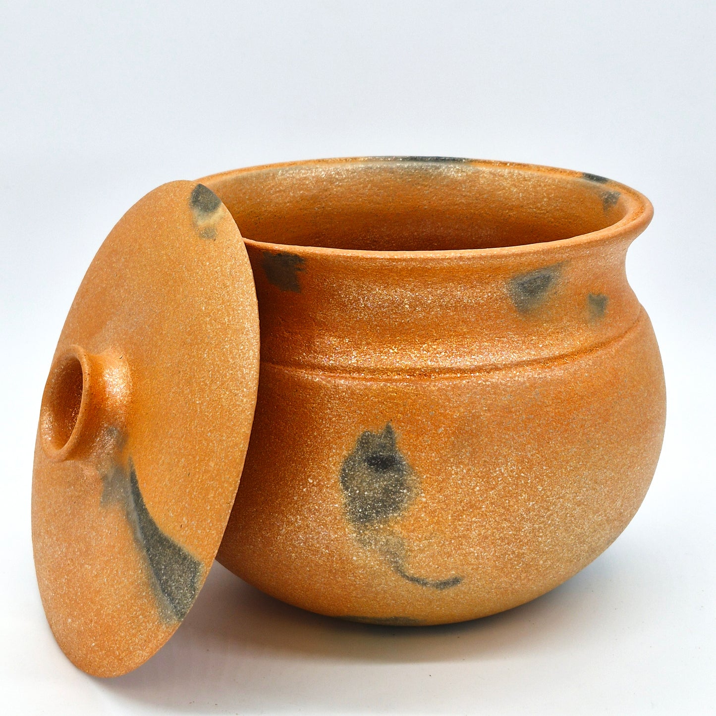Rhonda Avidon ~ 5 Quart Bean Style Pot with Lid, 8" x 9 1/2" x 9 1/2"