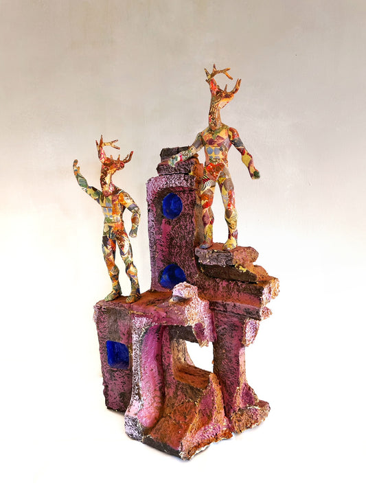 Rick Phelps ~ Deer Dancers Watching the Dawn, 30 1/2" x 18" x 12"