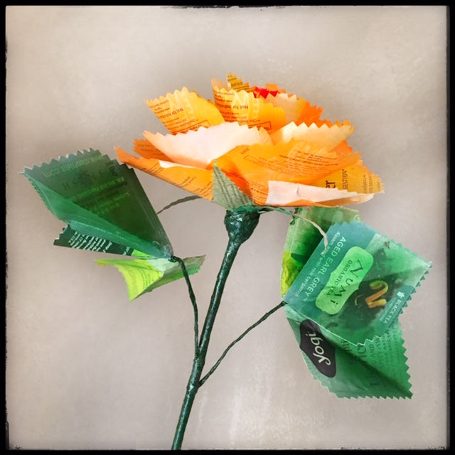 Rick Phelps ~ Bouquet of Three "Tea Roses", 15" x 5" x 5"