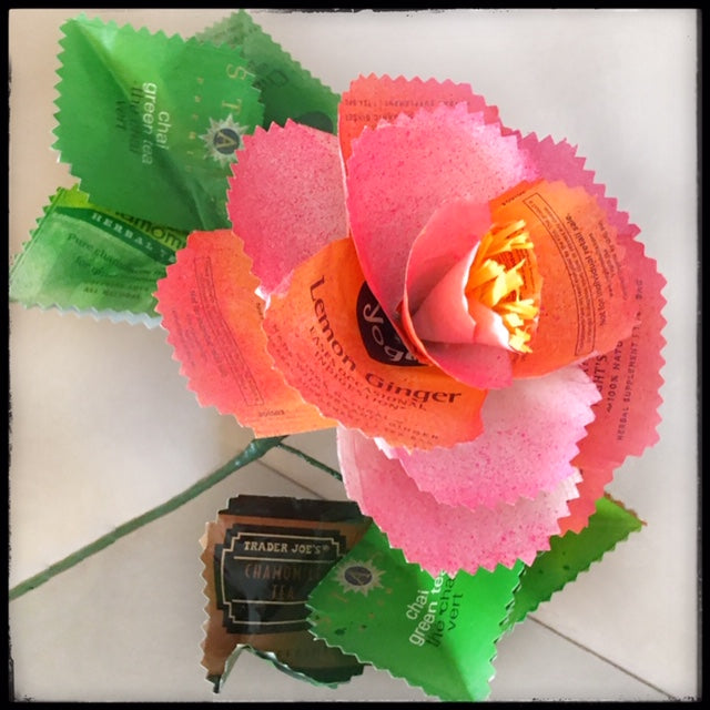 Rick Phelps ~ Bouquet of Three "Tea Roses", 15" x 5" x 5"