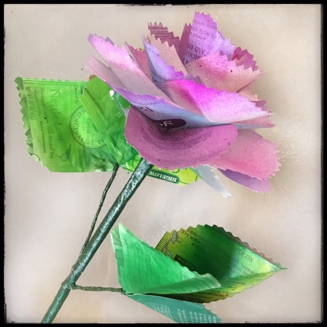 Rick Phelps ~ Bouquet of Three "Tea Roses", 15" x 5" x 5"