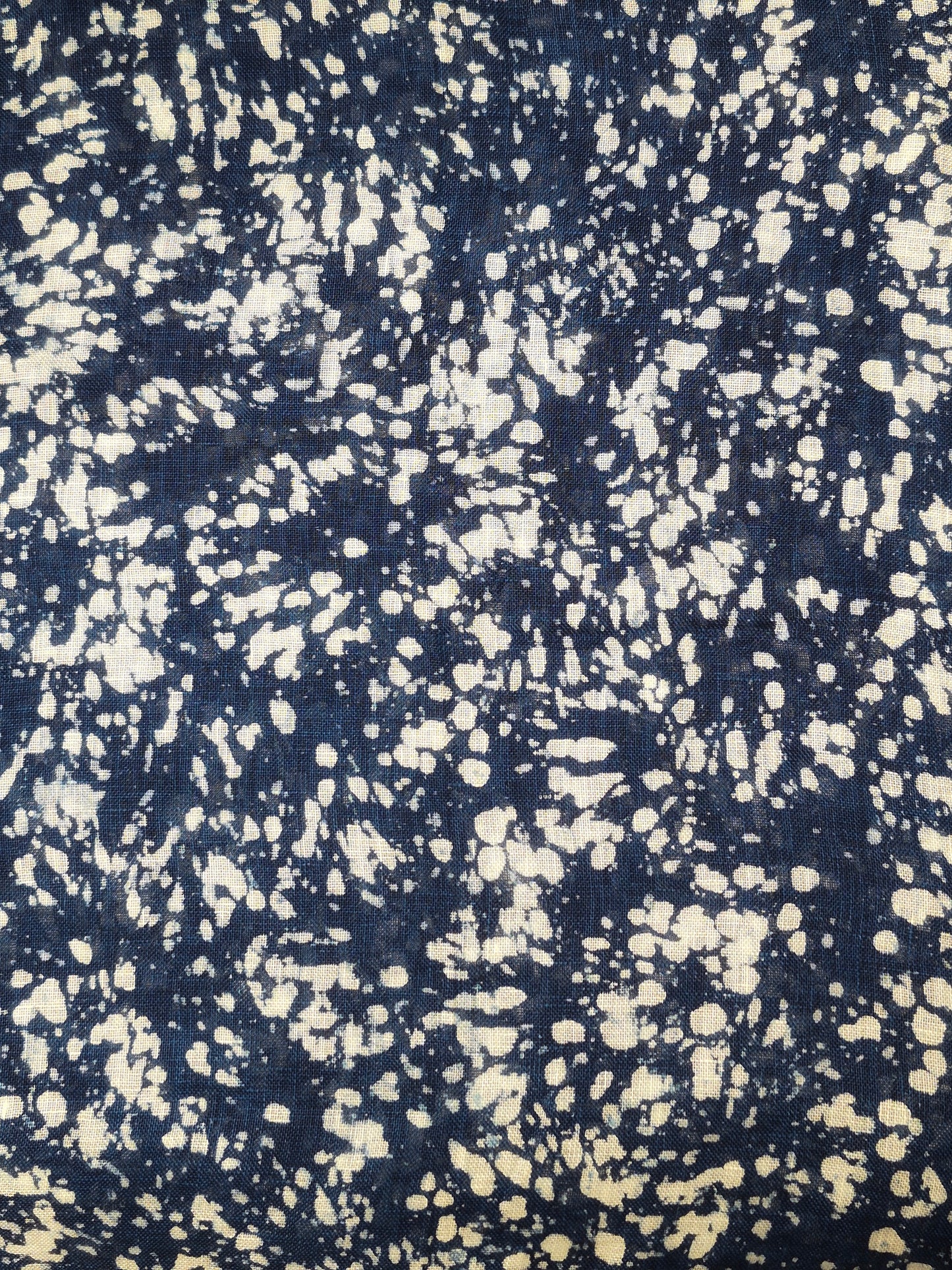 David Mendoza ~ Hand Blocked Indigo Batik Selendang, 18" X 80"