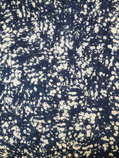 David Mendoza ~ Hand Blocked Indigo Batik Selendang, 18" X 80"