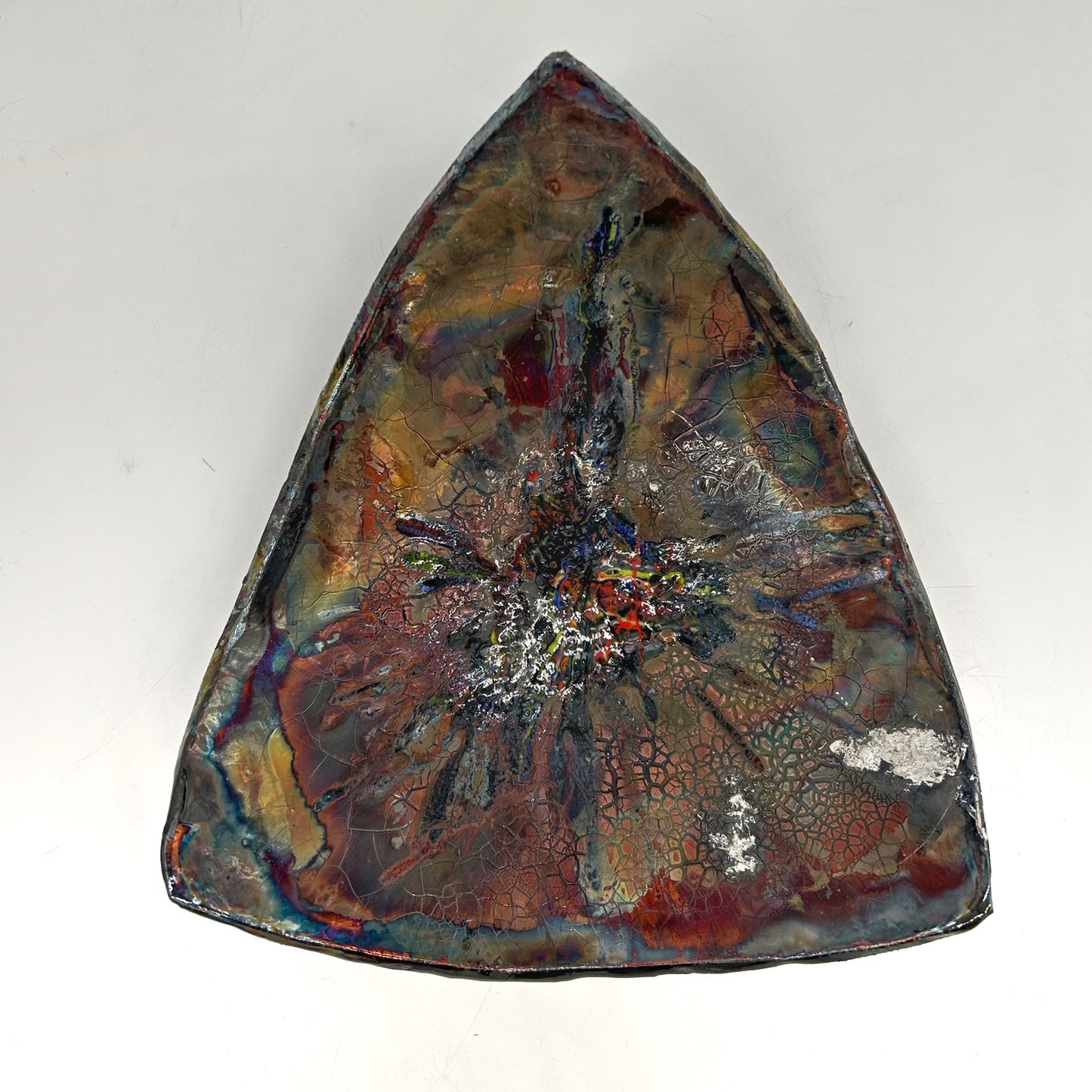 Suzanne Vilmain ~ Triangle Tile "Painting with Glass Rods", 5 1/4" x 10" x 9"