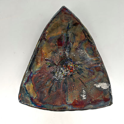 Suzanne Vilmain ~ Triangle Tile "Painting with Glass Rods", 5 1/4" x 10" x 9"