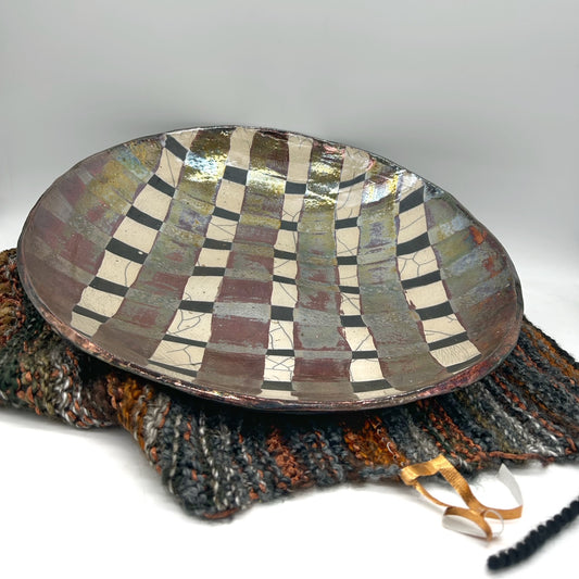 Suzanne Vilmain ~ "Platter with Matching Knit",  7 3/4" x 17 1/2" x 17 3/4"