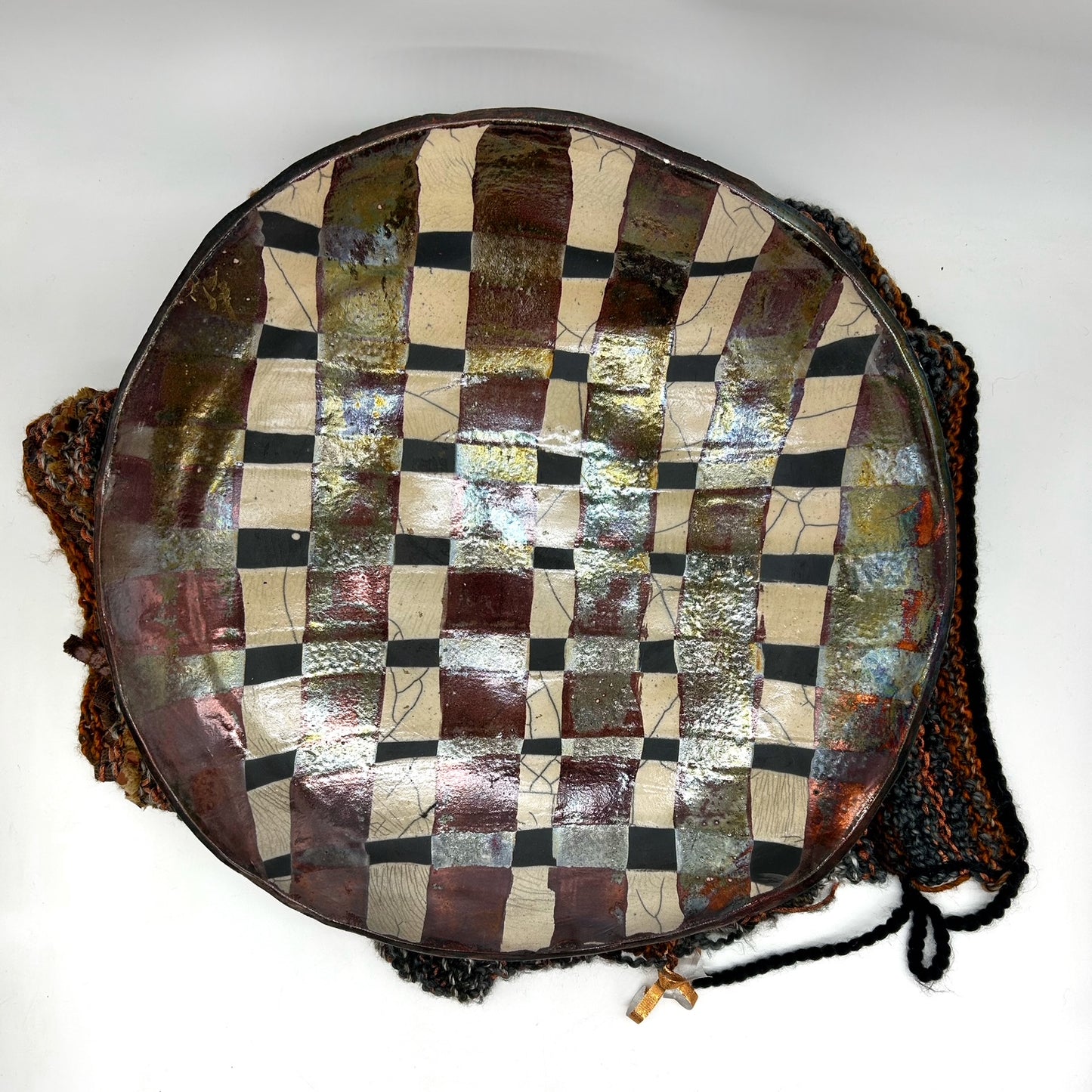 Suzanne Vilmain ~ "Platter with Matching Knit",  7 3/4" x 17 1/2" x 17 3/4"