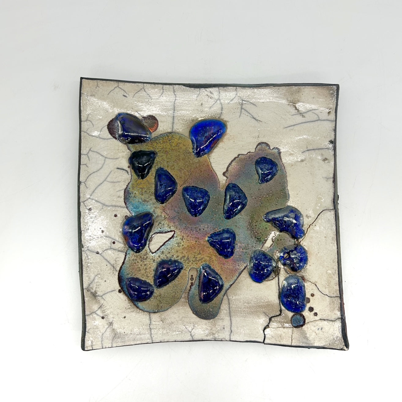 Suzanne Vilmain ~ "Painting with Glass Chips",  7 1/2" x 7 1/2" x 1"
