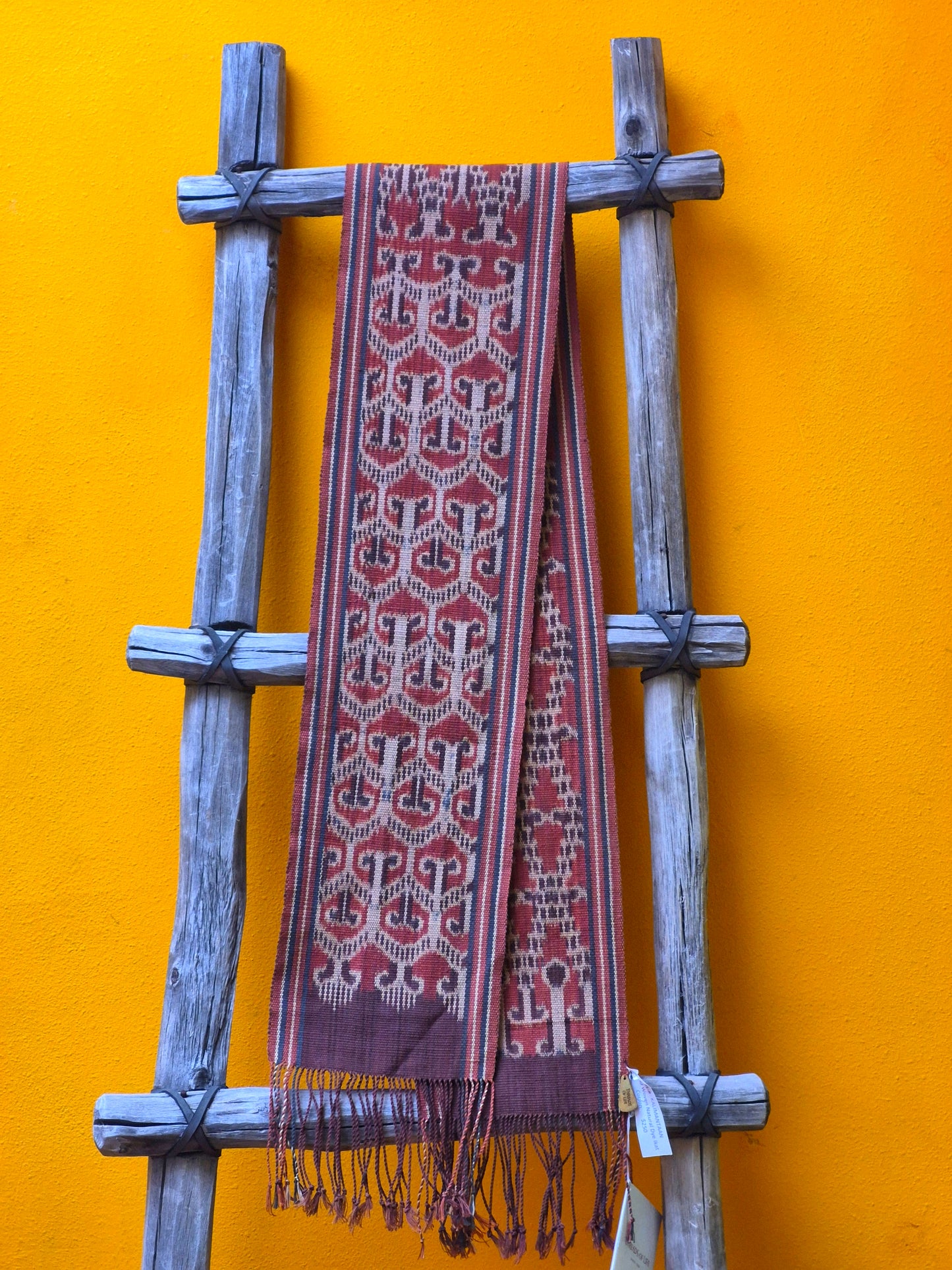 Threads of Life ~ Hand Woven Natural Dye Ikat   57" x 6 1/2"