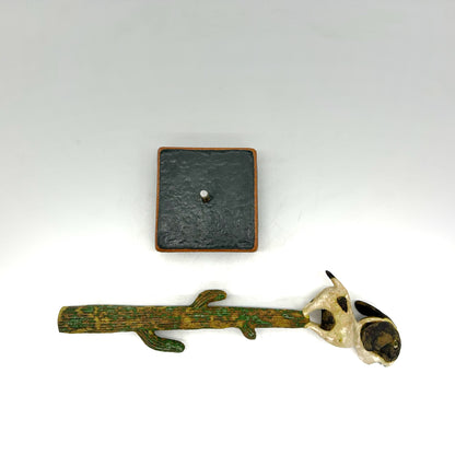 Wesley Anderegg ~ "Dog on Saguaro Cactus" ceramic, 14" x 4" x 4"