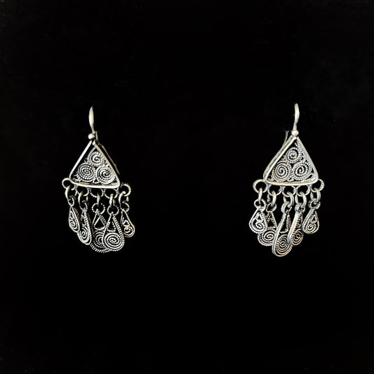 Yesenia Salgado ~ Filigree Earrings, 1 3/4" x 3/4"