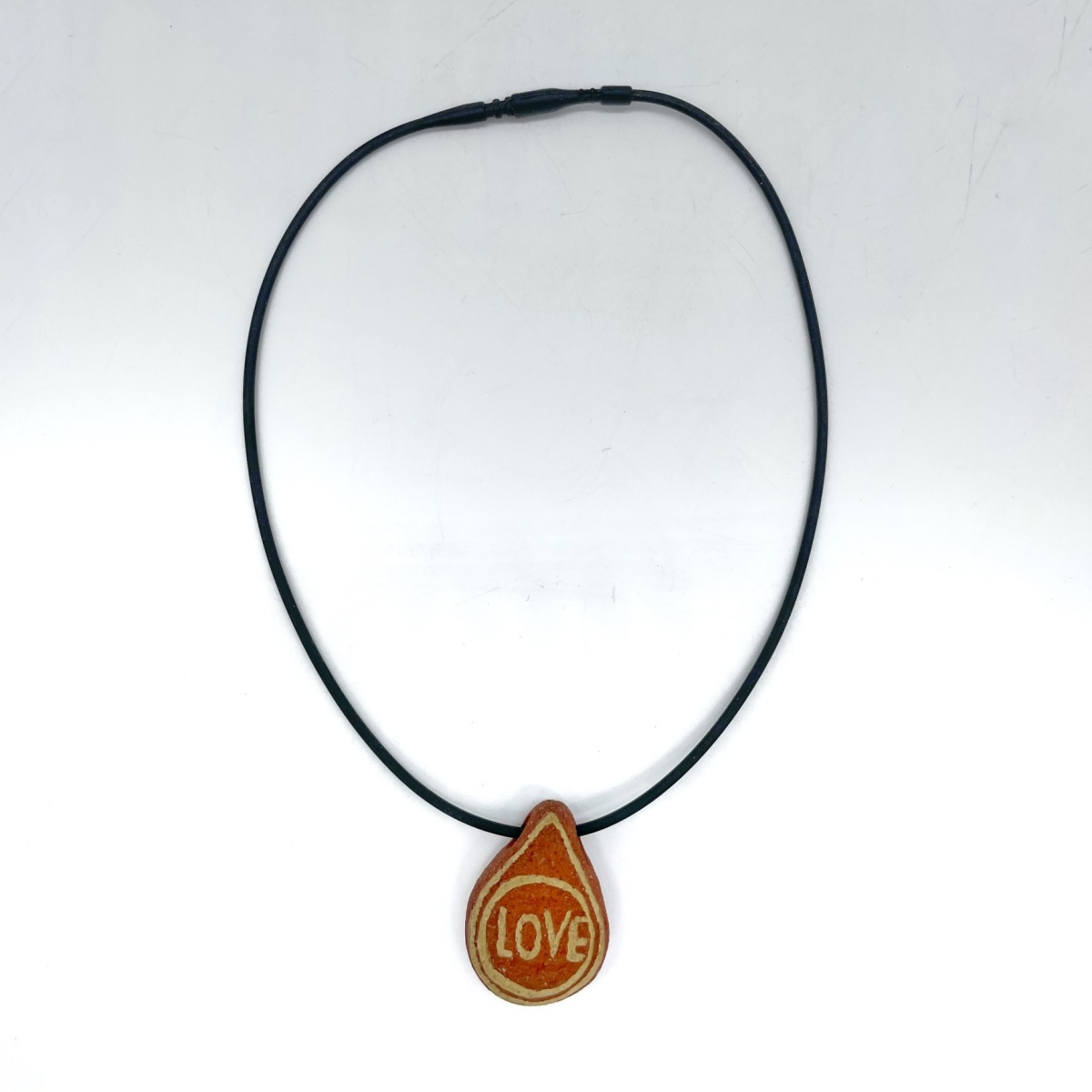 Ceramic "Love" Pendant Necklace, reversible