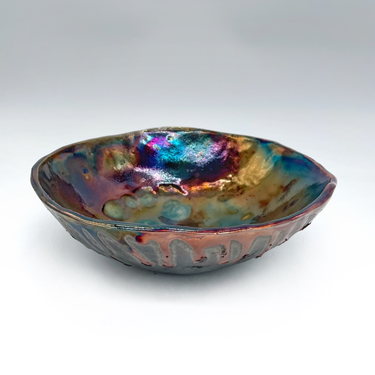Gazing Bowl ~ Iridescent, Deep Copper