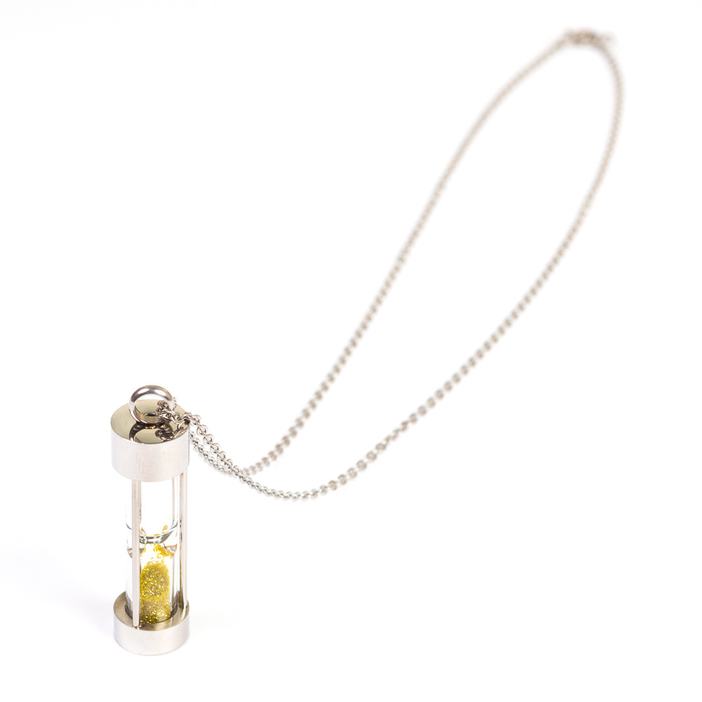 Industrial Diamond Dust Hourglass Necklace