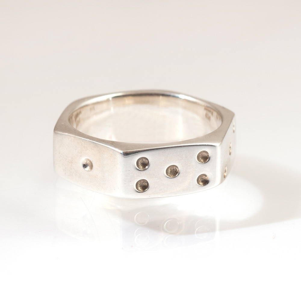 Sterling Nut Dice Ring