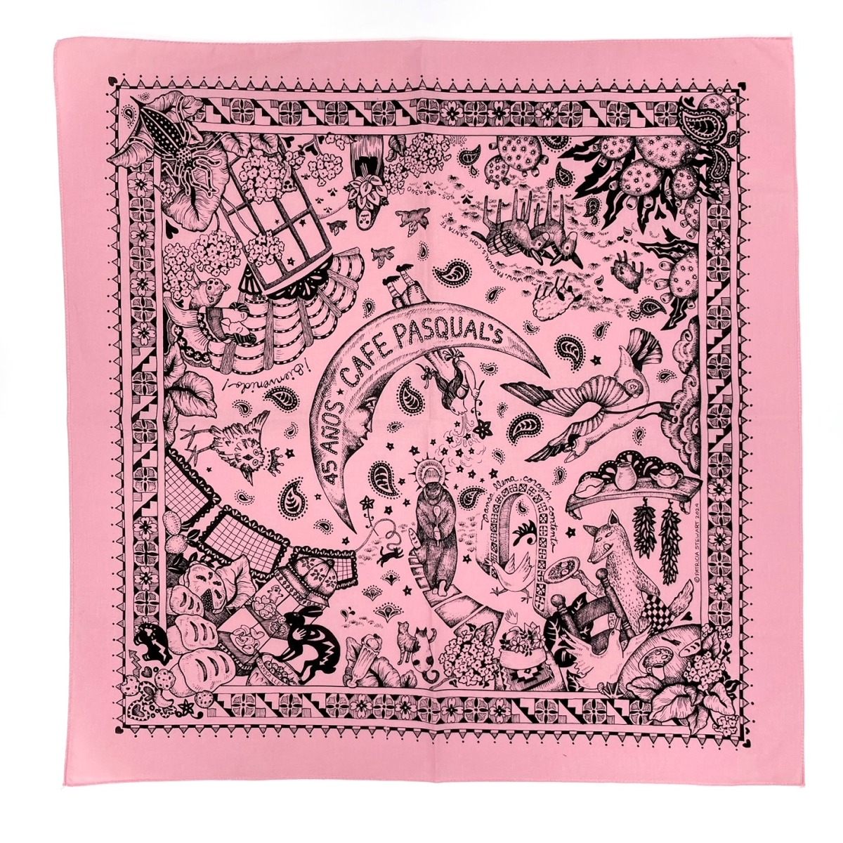 Bandanna - Pale Pink and Black