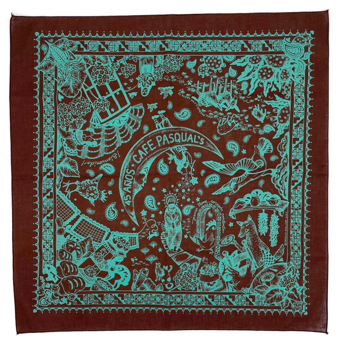 Bandanna - Cocoa and Turquoise