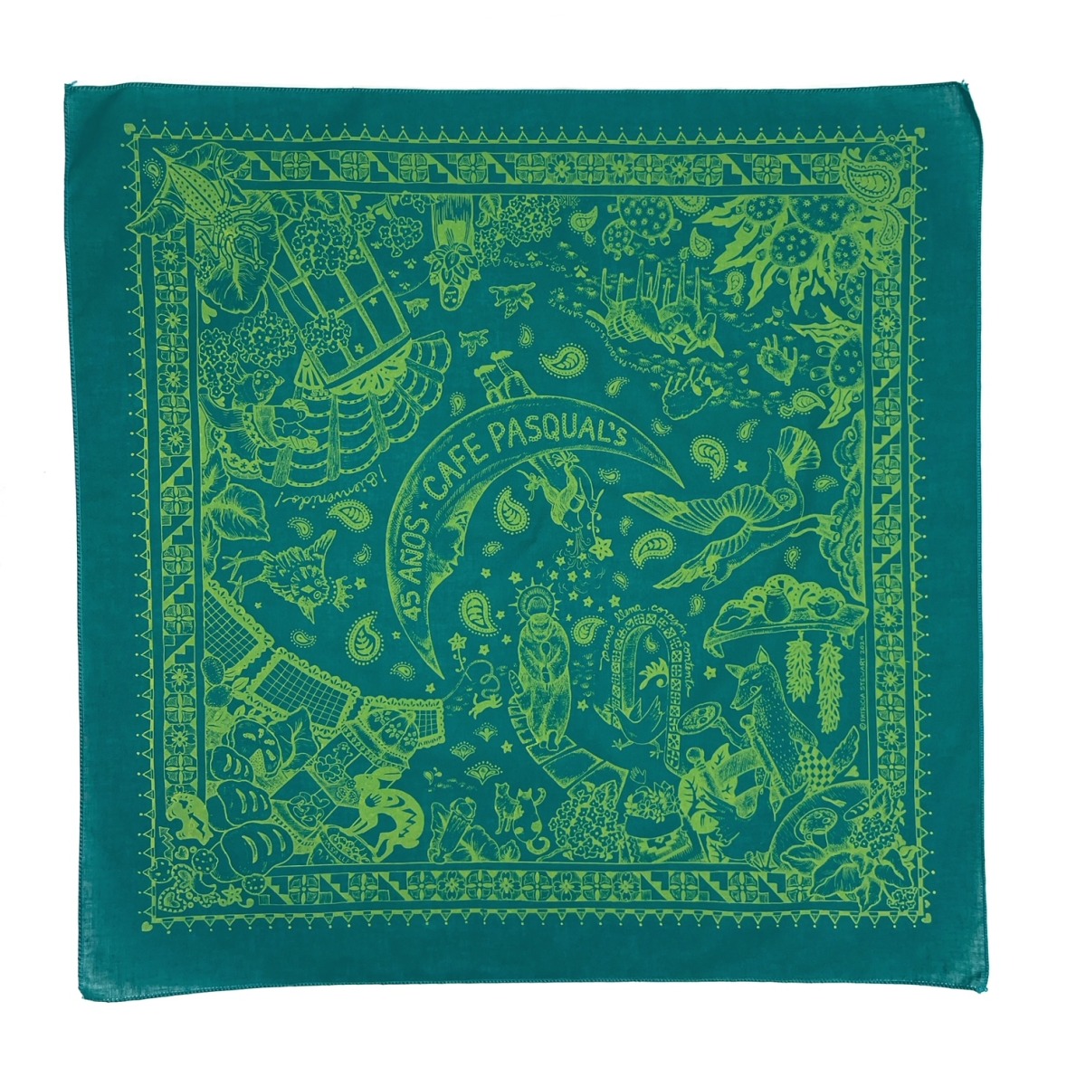 Bandana - Teal and Kiwi Green