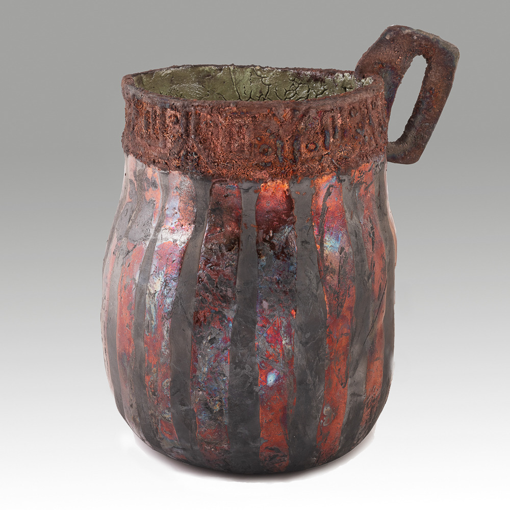 Copper Striped Jug with handle