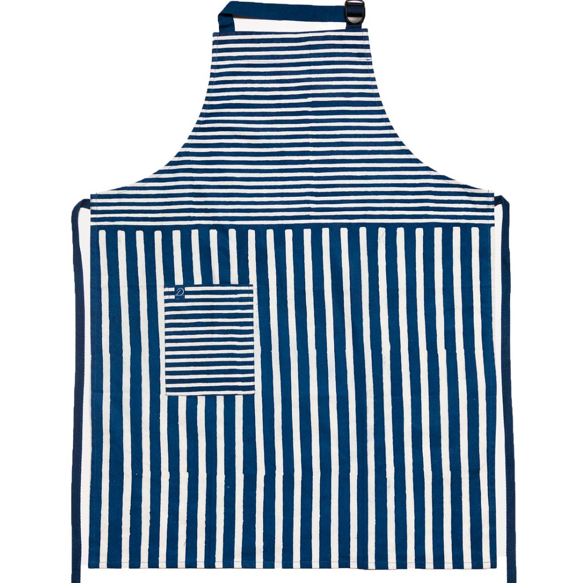 Hand Blocked Wide Stripe Batik Apron