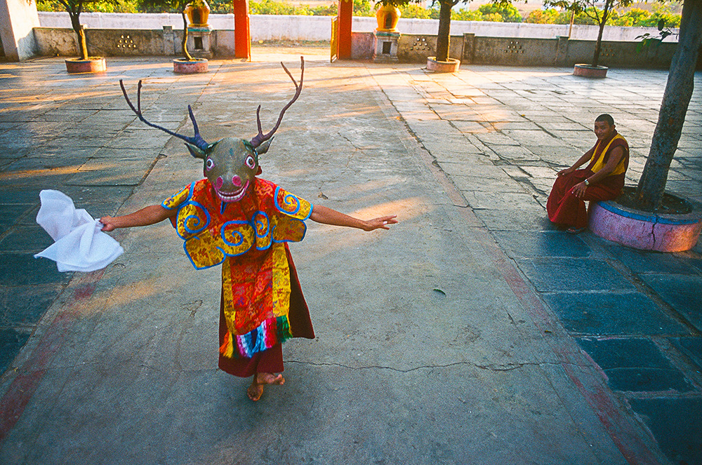 " Deer Dancer" Gomang Monastery, Karnataka, India 1996