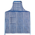 Hand Blocked Theo Collection Apron White and Blue Heart and Stripe