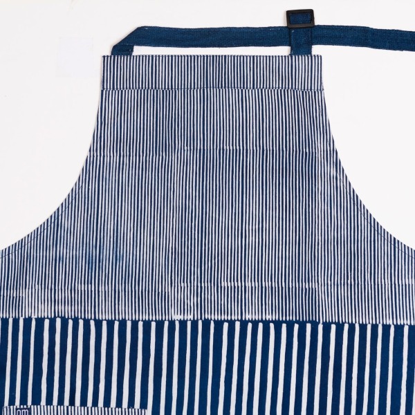 Hand Blocked Pinstripe Apron