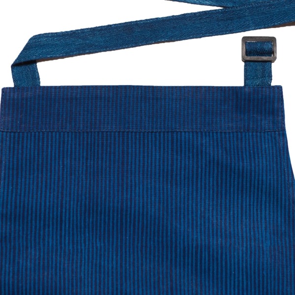 Hand Blocked Blue Pinstripe Batik Apron