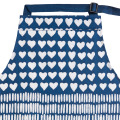 Hand blocked Theo Collection Apron, hearts and hash marks
